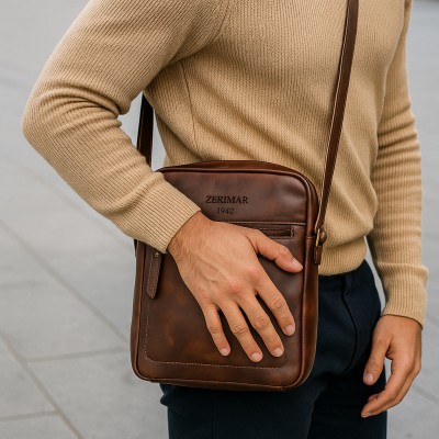 Sac bandoulière en cuir modèle 21x25x6 cm GLOE