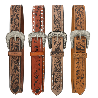 Ceinture en cuir embossé 38 mm modèle FOLK