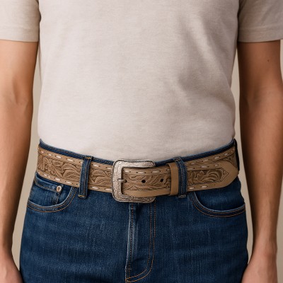 Ceinture en cuir embossé 38 mm modèle OEST