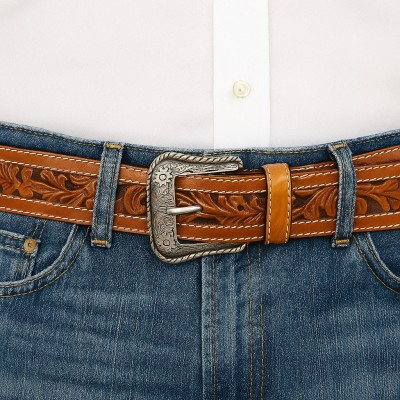 Ceinture en cuir embossé 35 mm modèle WEST
