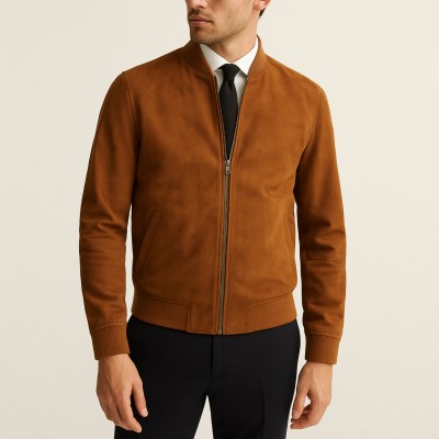 Blouson aviateur en daim pour homme MUSEUM