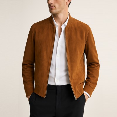 Blouson aviateur en daim pour homme MUSEUM