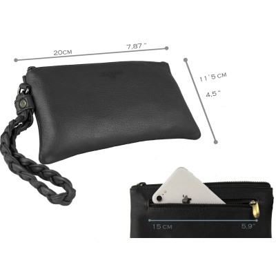 Pochette avec poignée courte et fermeture éclair 21x12 cm