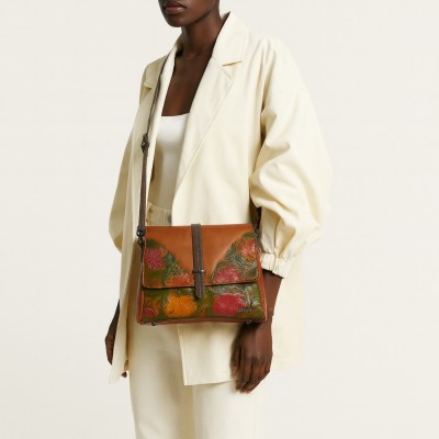 Sac bandoulière en cuir 26x18x9 cm CLANE