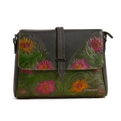 Sac bandoulière en cuir 26x18x9 cm CLANE