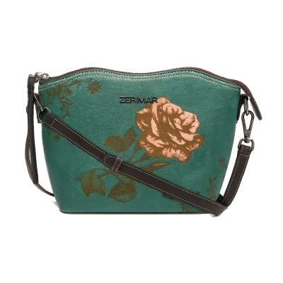 Sac bandoulière en cuir 21x19x10 cm ROSE