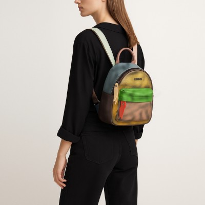 Sac à dos en cuir naturel 24x22x14 cm ZAMAN