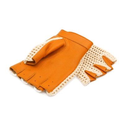 Gants en cuir sans doigts avec crochet pour conductrices