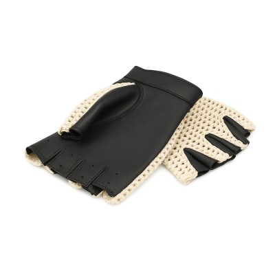 Gants en cuir sans doigts avec crochet pour conductrices