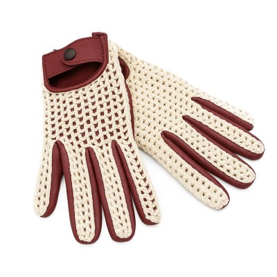 Gants en cuir et en maille pour conductrices