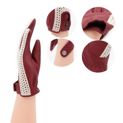 Gants en cuir et en maille pour conductrices