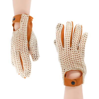 Gants en cuir avec maille pour conducteur