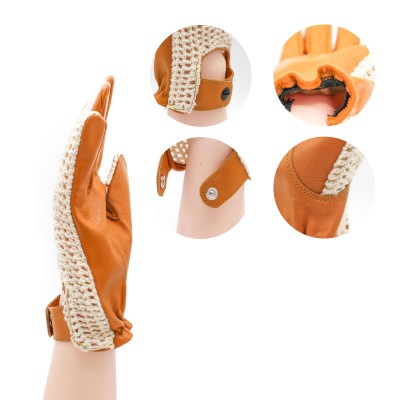 Gants en cuir avec maille pour conducteur