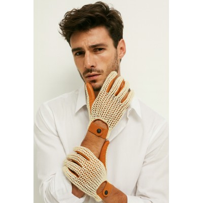 Gants en cuir avec maille pour conducteur