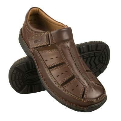 Sandale fermée en cuir avec velcro modèle SUGAR