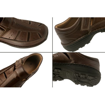 Sandale fermée en cuir avec velcro modèle SUGAR