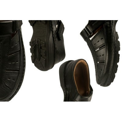 Sandale fermée en cuir avec velcro modèle SUGAR