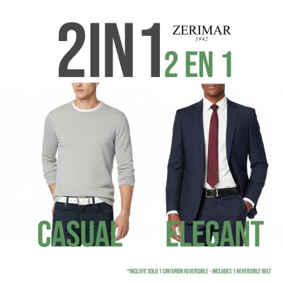 Ceinture cuir réversible modèle DOUBLO 32 mm