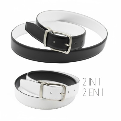 Ceinture cuir réversible modèle DOUBLO 32 mm