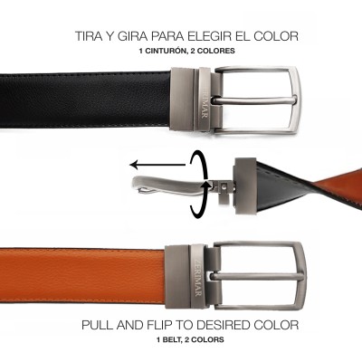 Ceinture en cuir réversible 33 mm modèle WODY
