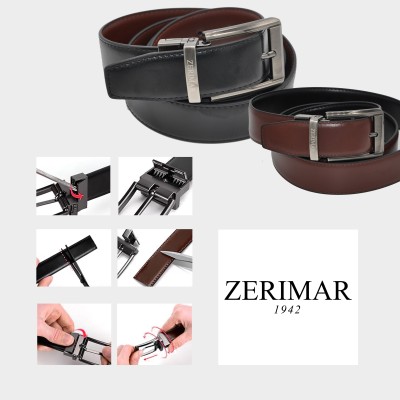 Ceinture en cuir réversible 33 mm modèle BLOKE