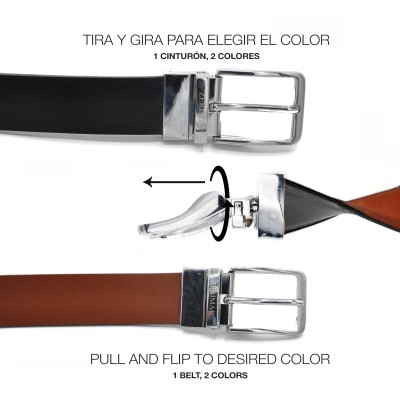 Ceinture en cuir réversible 33 mm modèle VENO