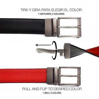 Ceinture en cuir réversible 33 mm modèle COUR