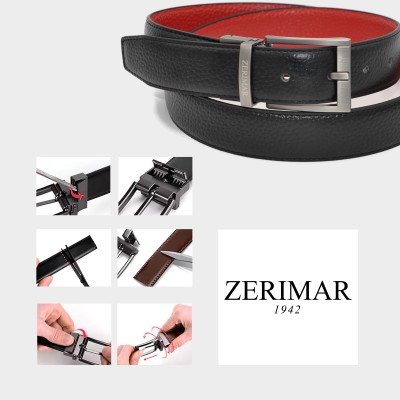 Ceinture en cuir réversible 33 mm modèle COUR