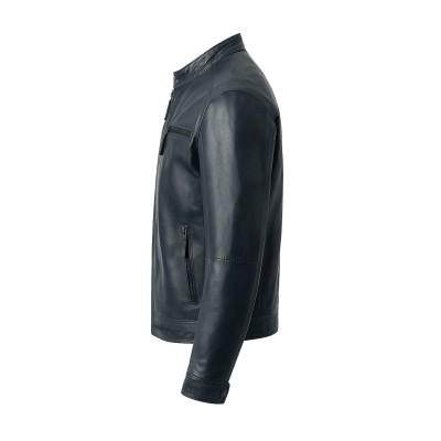 Veste en cuir avec fermetures éclair modèle CHOCOLAT