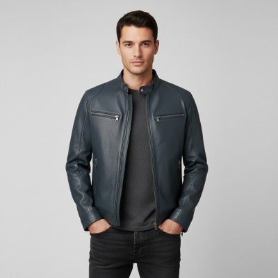 Veste en cuir zippée GERMAN