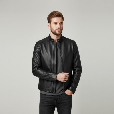 Veste en cuir zippée NAULE