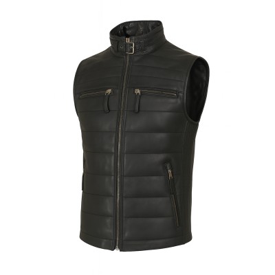 Gilet en cuir matelassé modèle BILI