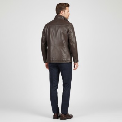 Veste en cuir avec double fermeture éclair amovible BERGE