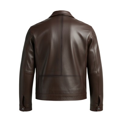 Veste en cuir avec col classique JUTE