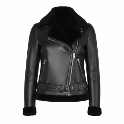 Veste en peau d’agneau double face avec fermeture éclair CHOPPER