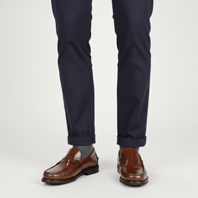 Mocassins en cuir naturel bordeaux avec masque taille PLUS