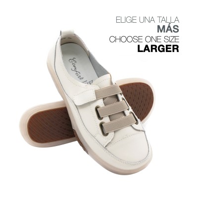 Chaussures en cuir avec fermeture élastique réglable BABY