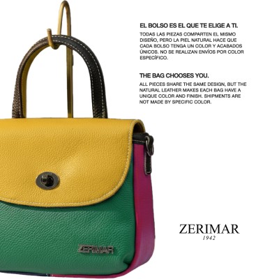 Sac à main en cuir à double anse 19x15x7 cm DESTINY