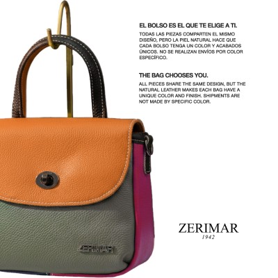 Sac à main en cuir à double anse 19x15x7 cm ICONO