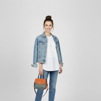 Sac à main en cuir à double anse 19x15x7 cm ICONO