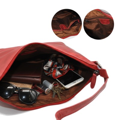 Sac à bandoulière en cuir tressé 30x26x7 cm TRAMA