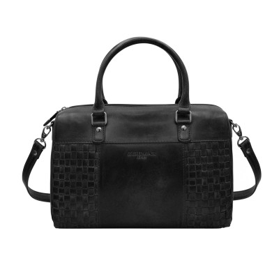 Sac à main en cuir tressé à double anses 23x29x10 cm TRAMA II