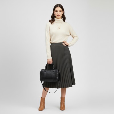 Sac à main en cuir tressé à double anses 23x29x10 cm TRAMA II