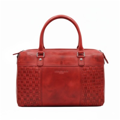 Sac à main en cuir tressé à double anses 23x29x10 cm TRAMA II