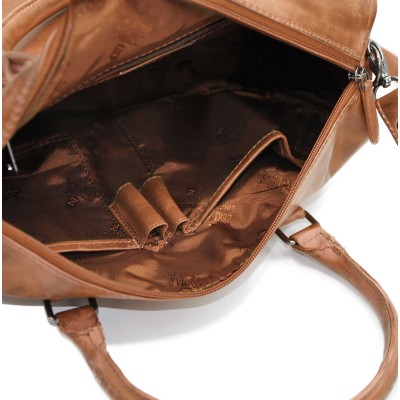 Sac à main en cuir tressé à double anses 23x29x10 cm TRAMA III