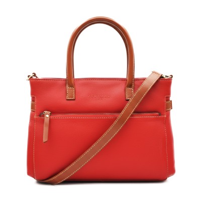 Sac à main en cuir à double anses 28x22x9 cm DOUBLE