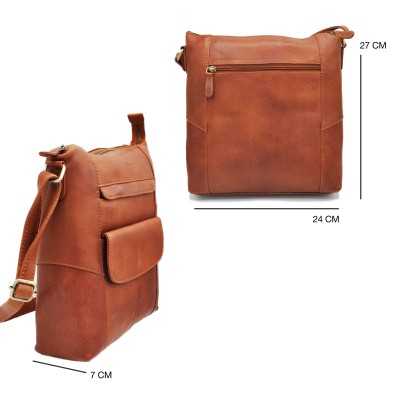 Sac bandoulière en cuir 27x24x7 cm PUNO