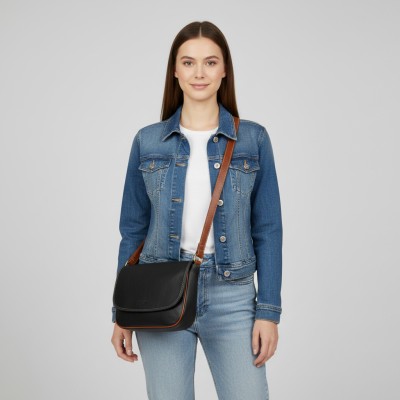 Sac bandoulière en cuir 25x20x8 cm SHALE