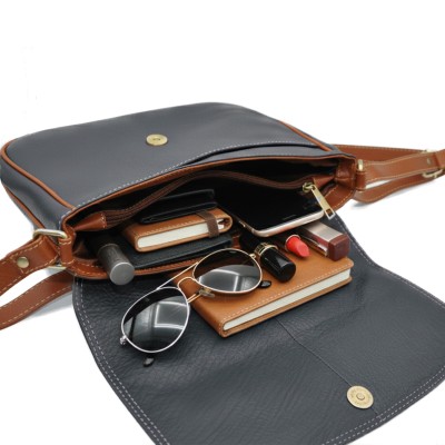 Sac bandoulière en cuir 25x20x8 cm SHALE