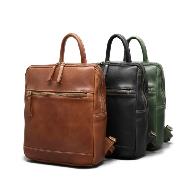 Sac à dos en cuir naturel 26x23x8 cm ANGLE